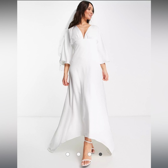 ASOS Y.A.S Bridal low back maxi dress in white - Picture 4 of 9